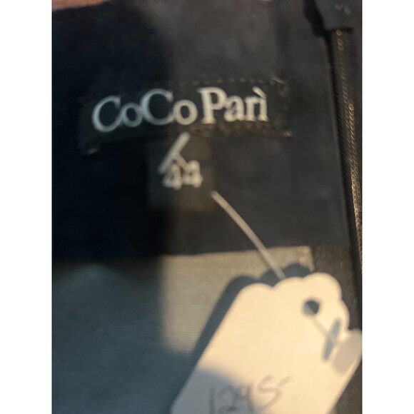 CoCo Pari Navy Suede Pencil Skirt With Back Slit Womens Size L - Picture 2 of 6